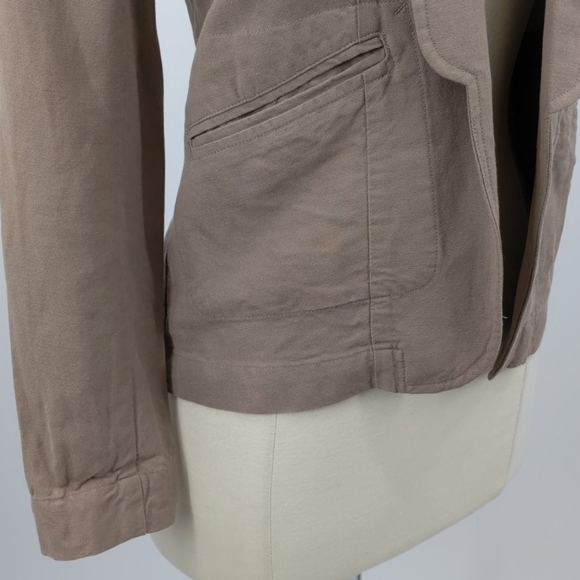 Poetry tan viscose/linen/cotton blazer-sz 2 - Picture 3 of 8